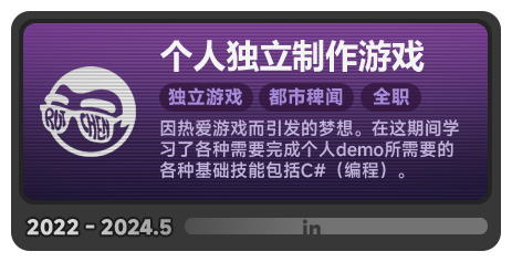2022–2024.5 个人独立游戏制作，都市稗闻